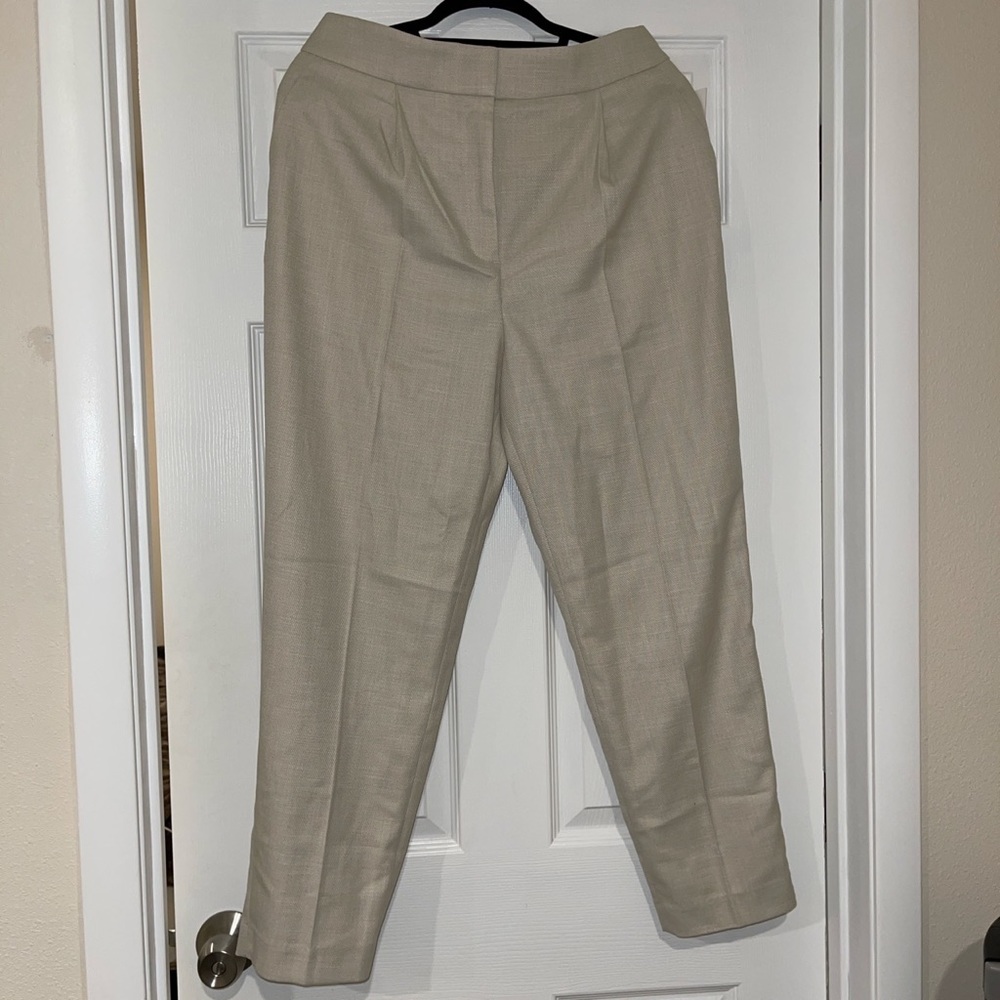 Beige Slim Ankle Pants